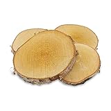 GREENHAUS Baumscheiben aus Deutschland 20-25 cm Durchmesser 4 Stück Holzscheiben groß sägerau