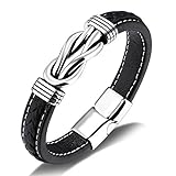 ZJZ Amazon Hot Titanium Steel Herren Armband Herren Leder Armband Europäische und amerikanische Außenhandel Männliche Student Armband (Color : A)
