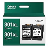 301 Druckerpatronen Schwarz Wiederaufbereitete für HP 301 XL 301XL Schwarz für HP DeskJet 2540 2544 2549 2050a 3050a 3050 3055a für Envy 4500 4502 4504 5530 für OfficeJet 4630 4632 Drucker (2 Schwarz)