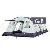 CampFeuer Zelt XtraL für 6 Personen | Dunkelblau/Grau | Großes Tunnelzelt mit riesigem Vorraum, 5000 mm Wassersäule | Fest vernähter Boden | Gruppenzelt, Campingzelt, Familienzelt