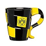 Borussia Dortmund BVB-Tasse mit Schal-Design, Schwarz/Gelb