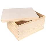 Creative Deco XXL Große Holzkiste mit Deckel | 40x30x22 cm (+/-1cm) | Holztruhe Erinnerungsbox Baby Holzbox mit Deckel Kasten | Für Dokumente, Spielzeug, Werkzeuge | ROH & UNGESCHLIFFEN