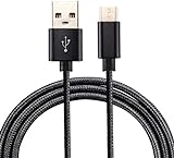 RXL Datenkabel, Kabel, Geflochtene Textur USB zu USB-C/Typ-C-Datensynchronisation Ladekabel, Kabellänge: 2m (Color : Black)