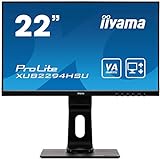 iiyama ProLite XUB2294HSU-B1 54,6cm (21,5') VA LED-Monitor Full-HD (VGA, HDMI, DisplayPort, USB2.0) Ultra-Slim-Line, Höhenverstellung, Pivot, schwarz