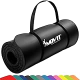 Movit Gymnastikmatte, hautfreundlich und phthalatfrei, in 3 Größen und 12 Farben - Auswahl: 183cm x 60cm 1,0cm in schwarz