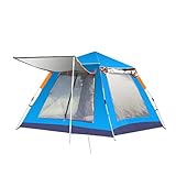 HYWY Camping Zelt im Freien wasserdicht, familiäre große Zelte 3 bis 4 Personen, Freien geräumig tragbar Blue