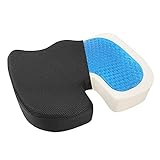 Sitzkissen mit Gel Buerostuhl: Memory Foam Stuhlkissen Sitzkissen Orthopädisch Ergonomisches Cushion mit Gel-Schicht Stuhlkissen Rückenschmerzen reduzieren für Auto Büro & Rollstuhl