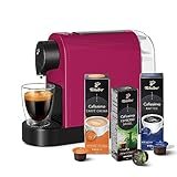 Tchibo Cafissimo „Pure plus“ Kaffeemaschine Kapselmaschine inkl. 30 Kapseln für Caffè Crema, Espresso und Kaffee | 0,8l | 1250 Watt | 11,9 x 33,7 x 24 cm | Wild Fuchsia