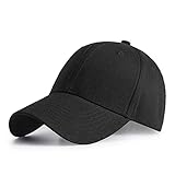 HGDGears Baumwolle Baseball Kappe Snapback Trucker Cap Verstellbar Sport Visier Hut für Herren und Damen (Schwarz)