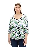TOM TAILOR Damen 1035930 Plussize Loose Fit T-Shirt mit Muster, 31572 - Green Flower Design, 54 Große Größen