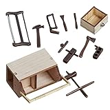 ibasenice 1 Set Puppenhaus Werkzeugkasten Schreibtisch Zubehör Werkzeugkoffer Mini Werkzeugkasten Dekoration Puppenspielzeug Mini Werkzeugschrank Modell Für Werkzeugdekor Fü