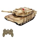 LIANAI Q90 RC Panzer 1/24 Fernbedienung Militärischer Kampfpanzer Spielzeugschüsse mit Lichtern Realistische Geräusche RC Fahrzeug 330 ° drehbarer Turm