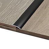 übergangsprofil Haltbarer Aluminium-Übergangsstreifen, Leichte Schwellenleiste für Den Innenbereich für Badezimmer- Und Küchentüren, Fliese-zu-Diele-Übergangsleistenkantendekoration (Color : Black)