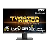 Twisted Minds 28 Zoll Display schneller IPS Gaming Monitor - 3840 x 2160 FHD-Auflösung 144 Hz Bildwiederholfrequenz 16:9 Seitenverhältnis, 1 ms Reaktionszeit - Schwarz (TM28EUI)