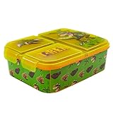 Brotdose Dinosaurier T-Rex Lunchbox mit 3 Fächern, Bento Brotbox für Kinder - ideal für Schule, Kindergarten oder Freizeit