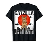 Lustige japanische Katze, Catzilla Ocicat Katze T-Shirt