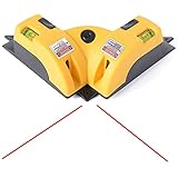 Baugger Rechtwinkliges 90-Grad-Laser-Niveau Zwei-Wasserwaage Massekabel Instrument Holzbearbeitungswerkzeug mit Feinabstimmungsfunktion