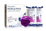 SUMGER Medizinische Einwegmasken, Farbe, CE Zertifizierte, BFE ≥ 98%, EN 14683: 2019 + AC: 2019 (Violett)