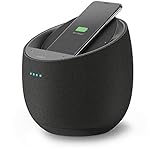 Belkin SoundForm Elite Hi-Fi Smart Speaker mit drahtlosem Ladegerät (sprachgesteuerter Bluetooth-Lautsprecher mit Amazon Alexa, Tontechnik von Devialet, geeignet für AirPlay2) – Schwarz