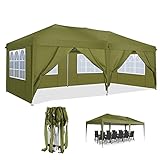 Canopy 25,4 x 25,4 cm wasserdichtes Pop-Up-Zelt mit 4 Seitenwänden, Outdoor-Event-Unterstand, Sonnenschutz, Party