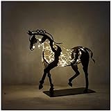 REQUIN Deko Statue Pferd Metall Dreidimensionale Durchbrochene Adonis-Pferd-Skulptur, Rustikale stehende Pferdestatue,Pferdeskulptur aus Metall im antiken Stil