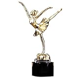 Trophäe Tanztrophäe Tanzkünstler Meisterschaftstrophäe Kindergeburtstagsgeschenk Jahrespreis Kreativtrophäe des Unternehmens (Color : Gold, Size : 12×20cm)