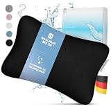 HAVENHAUS Premium Badewannenkissen schwarz | Badewannenkissen Nacken schnelltrocknend & extra große Saugnäpfe | Badekissen für Badewanne waschbar | Nackenkissen Badewanne Badezubehör | Wannenk