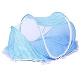 Berrywho Pop Up Baby-Zelt Moskitonetz Krippe Kinderbetten Reisebett klappbaren tragbare Kissen-Kissen für Neugeborene Kind-Blau