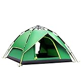 WWKDM Hydraulisches automatisches Pop-Up-Zelt, Doppelschicht-Campingzelt, 3-4-Personen-Campingzelt, Gute Stabilität, für Outdoor-Camping-215 * 215 * 135 cm,Grün Good Stuff