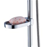 Seifenhalter für Duschstange Wandstange Seifenschale Verstellbare Seifenhalter Duschstangen Ablage Dusche Aufbewahrung Halter Aufsteckbare Seifenschale für Zuhause und Hotel, Chrom, Fit für 22mm Tub