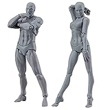 woyada Actionfiguren Körpermodell Kun & Chan (weiblich + männlich), Körperzeichnung Mannequin Set, Zeichenfigur-Modelle für Künstler