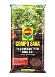 COMPO SANA Bonsaierde mit 8 Wochen Dünger, Erde für alle Zimmer- und Freiland-Bonsai, Kultursubstrat, 5 Liter