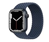 VeveXiao Geflochtenes Solo Loop dehnbares Armband kompatibel mit Apple Watch Band SE 41 mm 40 mm 38 mm iWatch Serie 7/6/5/4/3/2/1 Nylon Stretch Elastics Armband (38/40/41 mm L, Abyss Blue)