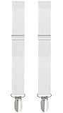 Tuxedo Park Clip-on Strapshalter 2,5 cm mit silberfarbenem Clip - Weiß - Jungen