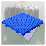 Blaue 50 x 50 x 3 cm leichte Kunststoff-Bodenpalette für Garage, Lagerung und Verkauf, Display, atmungsaktives Gitter-Design, modulare Plattform mit rutschfestem Polyethylen-M