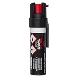 SABRE RED Pfeffer-Spray zur Tierabwehr mit Trageclip & UV-Marker Verteidigungs-Spray in den USA - kompaktes Design großer Schutz 35 Sprühstöße 3m Reichweite (Schwarz)