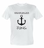 Hamburg T-Shirt Motiv Hamburger JUNG, Weiss, M