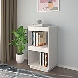TECHPO Bücherregale & Standregale Bücherschrank Weiß 40x35x71cm Kiefer Massivholz Möbel