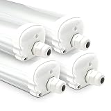 HOFTRONIC - 4er Pack LED Feuchtraumleuchte 120cm IP65-36W 4320 Lumen - 4000K Neutralweiß - Verknüpfbar - Kellerleuchte, Nassraumleuchte - Feuchtraum W