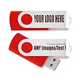 100 Stück Individuell Personalisiert USB Stick 32GB Werbeartikel Mit Firmen Logo Druck - USB 3.0 Rot
