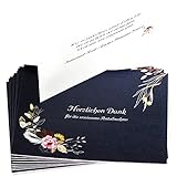 10 Stück Danksagungskarten Trauer mit Umschlag im Bundle, gefalzt auf DIN A6 quer mit Innentext, Dankeskarten Trauer, Trauerkarten, Danksagung Trauerkarten mit Umschlag