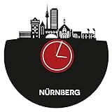 Wanduhr Nürnberg Skylinehochwertige Acrylglas Uhr mit lautlosem Quarzwerk, 3mm Stärke
