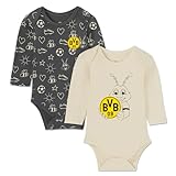 Borussia Dortmund Unisex Baby BVB Set Print Body, Beige, 86-92 cm (2er Pack)