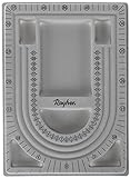 Rayher 8902900 Design Platte für Perlen, 23 x 33 cm, Kunststoff, graue Beflockung, Perlenbrett, zum Gestalten von Ketten und Armbändern