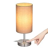 Tischlampe,Tischleuchte Nachttischlampe aus Stoff mit Touch-Design/3 Helligkeitsstufen Dimmbar für Wohnzimmer,Schlafzimmer,Büro(Ohne Birne)