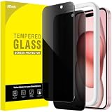 JETech Sichtschutz für iPhone 15 6,1 Zoll, Anti-Spähen Gehärtetes Glas Schutzfolie mit Einfaches Installationswerkzeug, 2 Stück