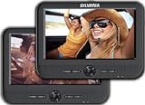 Sylvania Tragbarer DVD-Player mit 2 Bildschirmen und 2 DVDs, 17,8 cm (7 Zoll), zum Abspielen von gleichen oder separaten Filmen