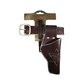 Bauer Spielwaren 7500154 J.G.Schrödel Gürtel Duell: Pistolengürtel mit 1 Holster für Die Spielzeug-Pistole, Ideale Cowboy- und Faschingsausrüstung, 55–90 cm, dunkelbraun (750 0154)