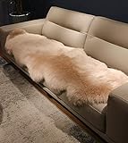 BYM Schaffell Teppich Lammfell Sofaüberwürfe Bettvorleger Sofa Matte echtes Fell Bettüberwürfe 2m*75cm