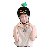 Tainrunse Halloween Party Cosplay Kostüm Halloween Horror Schwarzer Kürbis Kopfbedeckung Verstellbare Cartoon Plüsch Kopfbedeckung Hut Zubehör Schwarz